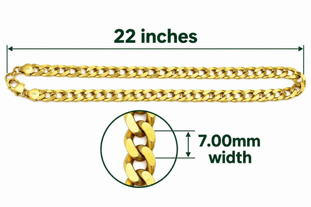 14K Yellow Gold Cuban Link Chain – 26.12 Grams
