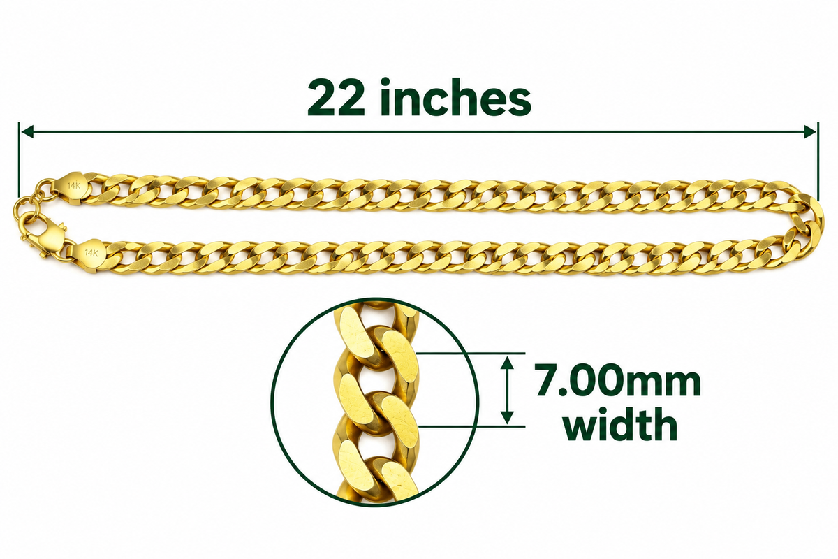 14K Yellow Gold Cuban Link Chain – 26.12 Grams