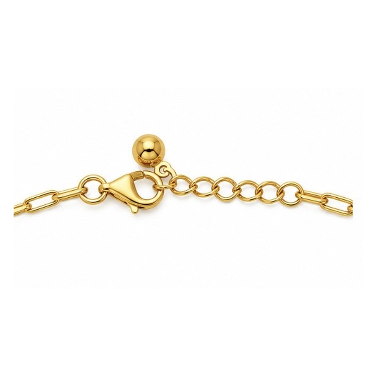 14K Gold Paperclip Necklace with Polished Bars – 16